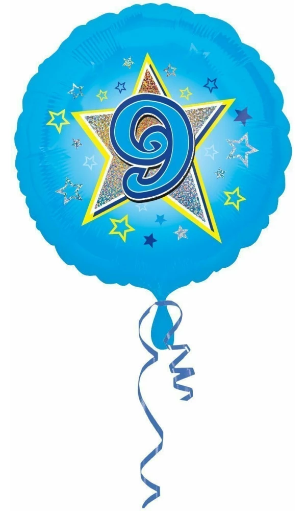 Blue Stars No. 9 Holographic (18'' Foil Balloon)