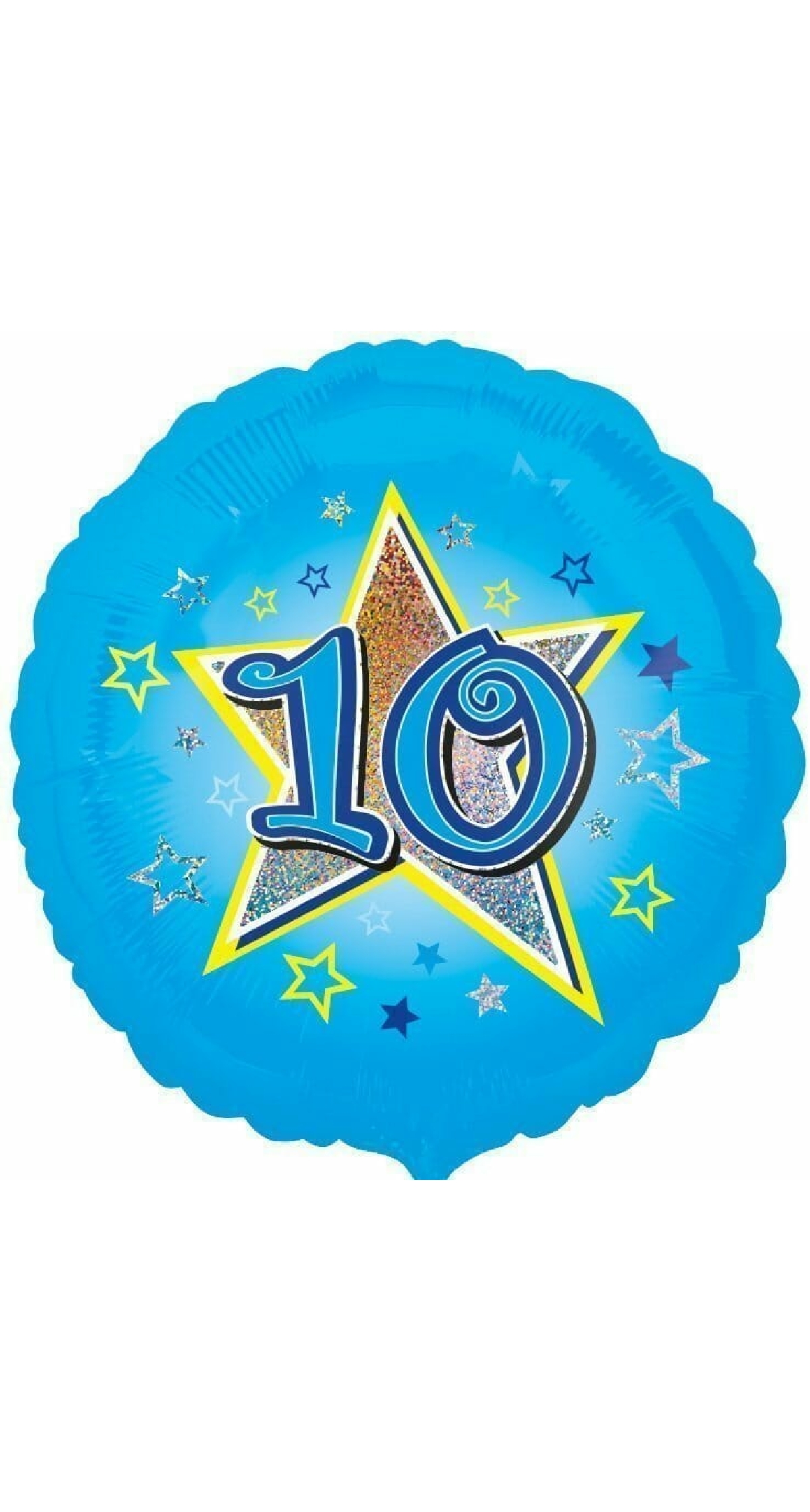 Blue Stars No. 10 Holographic (18'' Foil Balloon)