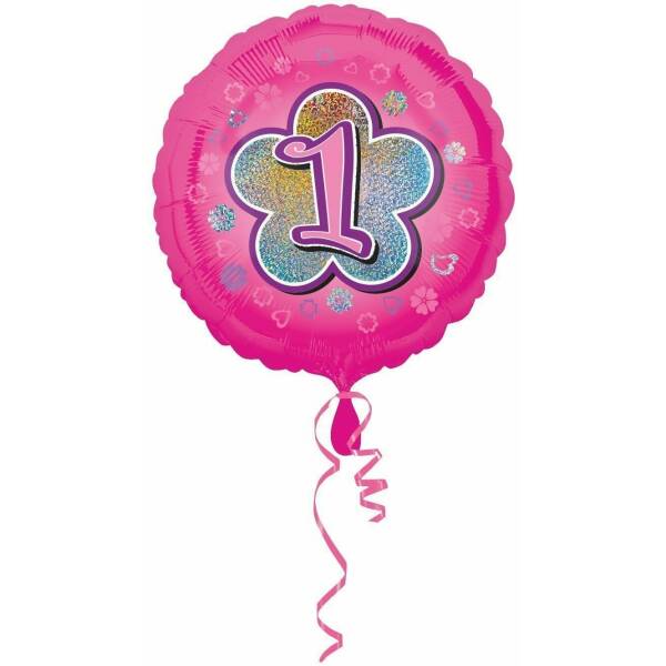Pink Flowers No. 1 Holographic (18'' Foil Balloon)