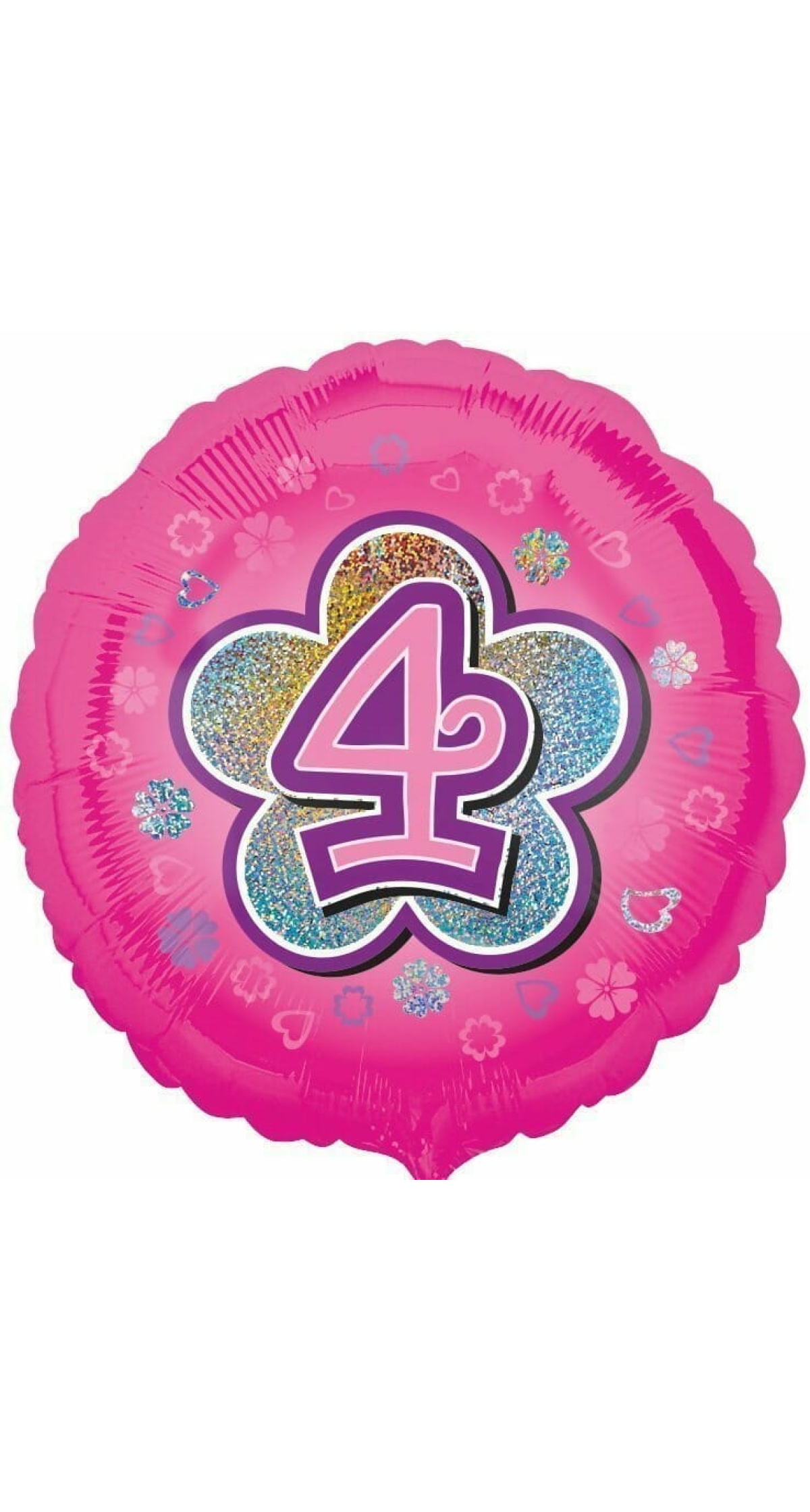 Pink Flowers No. 4 Holographic (18'' Foil Balloon)