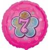 Pink Flowers No. 7 Holographic (18'' Foil Balloon)