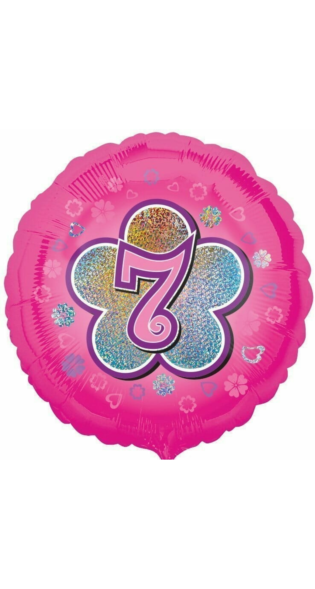 Pink Flowers No. 7 Holographic (18'' Foil Balloon)