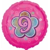 Pink Flowers No. 9 Holographic (18'' Foil Balloon)
