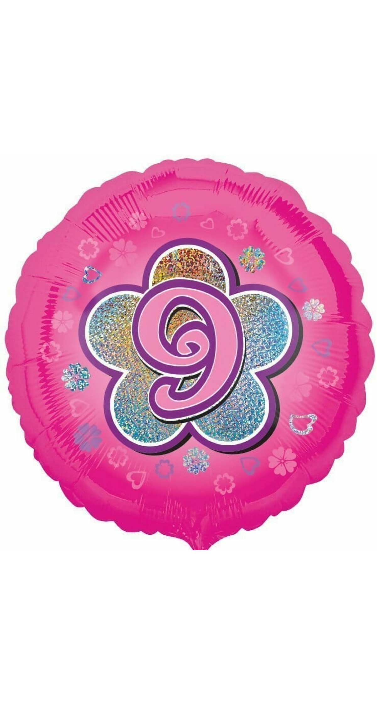 Pink Flowers No. 9 Holographic (18'' Foil Balloon)