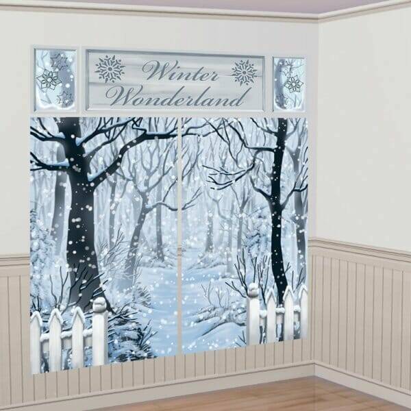 Christmas Scene Setter Wall Decorating Kit Winter Wonder - 5 Piece Set