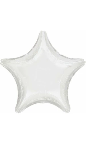 White Star Foil Balloon 19"