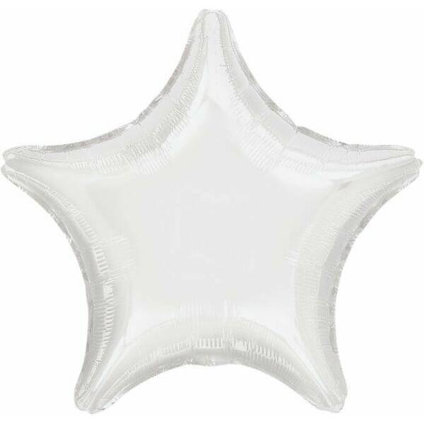 White Star Foil Balloon 19"