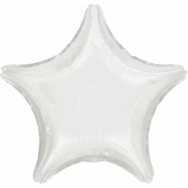 White Star Foil Balloon 19"