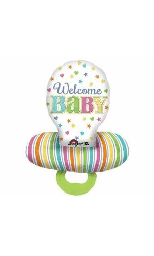Welcome Baby Dummy Multi-Ballon Foil Balloon 22" x 29" (56cmx 74cm)