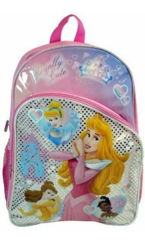 Princess Assorted Pink "Royally Cute" School Backpack - 39x29cm