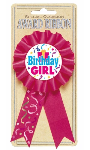 Award Ribbon Birthday Girl - 8.1cm x 15.2cm