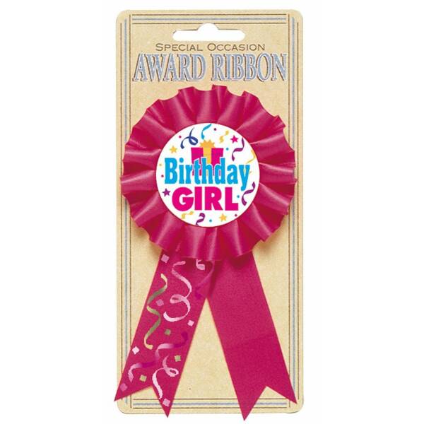 Award Ribbon Birthday Girl - 8.1cm x 15.2cm