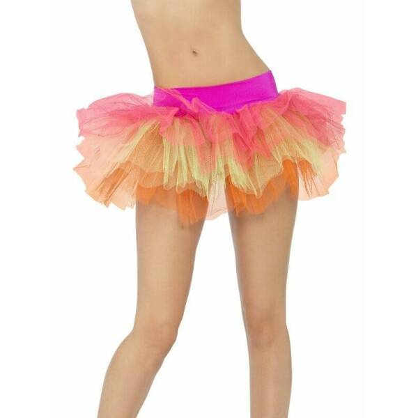 Multi-Coloured Tutu with Underskirt 30cm - One Size