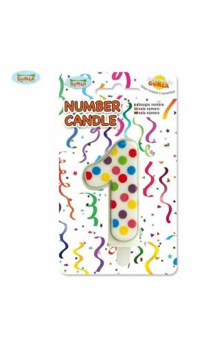 Confetti Candle No. 1 (6.5cm) - 1pk