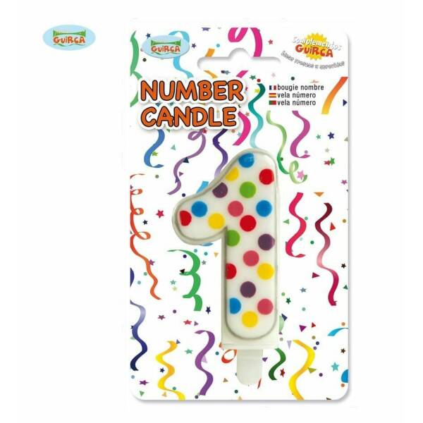 Confetti Candle No. 1 (6.5cm) - 1pk