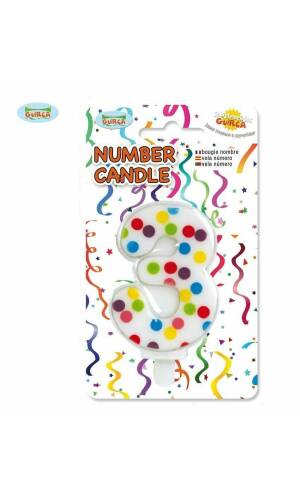 Confetti Candle No. 3 (6.5cm) - 1pk