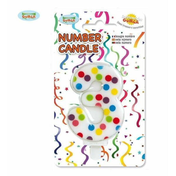 Confetti Candle No. 3 (6.5cm) - 1pk