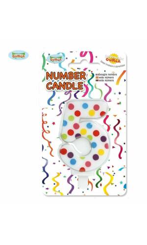 Confetti Candle No. 5 (6.5cm) - 1pk