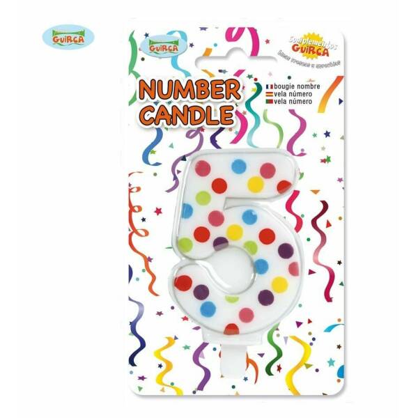 Confetti Candle No. 5 (6.5cm) - 1pk