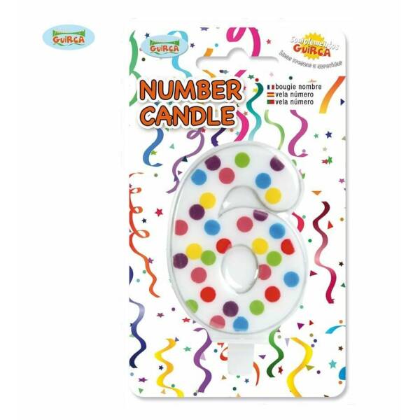 Confetti Candle No. 6 (6.5cm) - 1pk