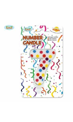 Confetti Candle No. 7 (6.5cm) - 1pk