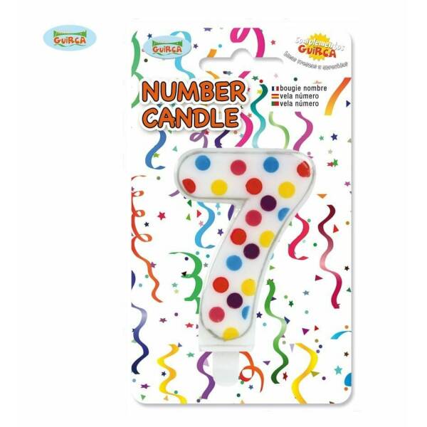 Confetti Candle No. 7 (6.5cm) - 1pk