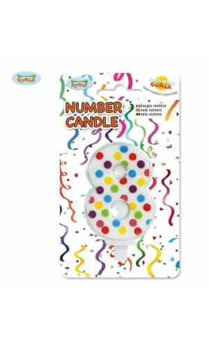 Confetti Candle No. 8 (6.5cm) - 1pk