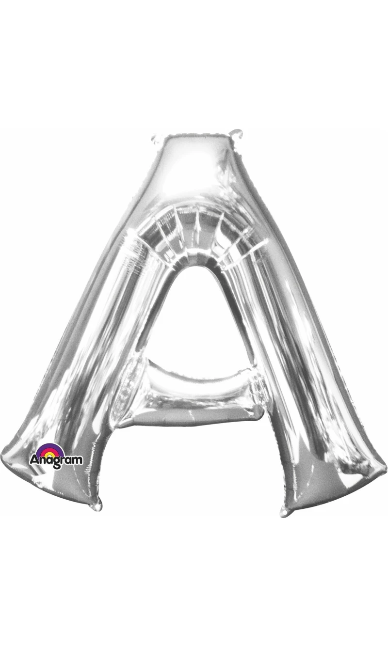 Silver Letter " A " Foil Balloon 34''