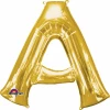 Gold Letter " A " Foil Balloon 34''