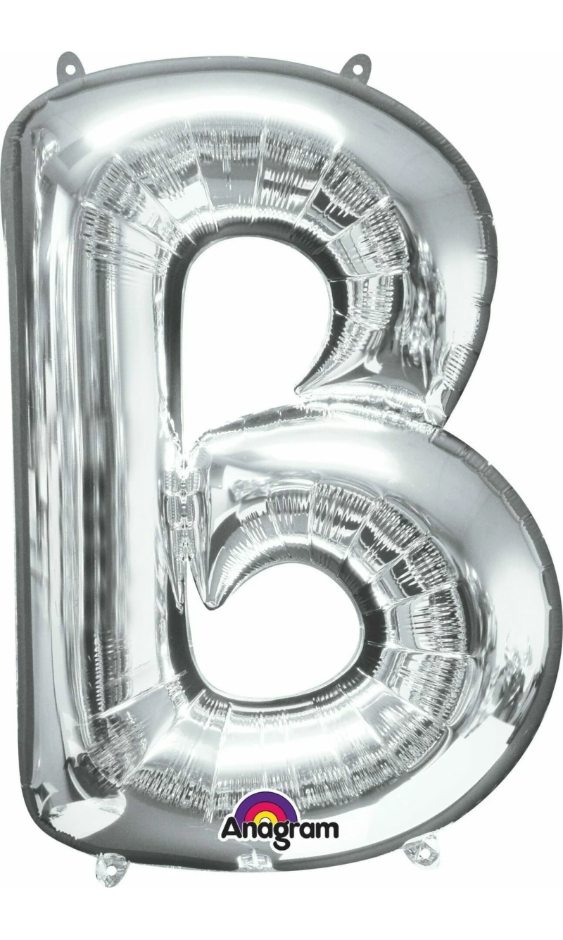 Silver Letter " B " Foil Balloon 16''