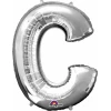Silver Letter " C " Foil Balloon 16''