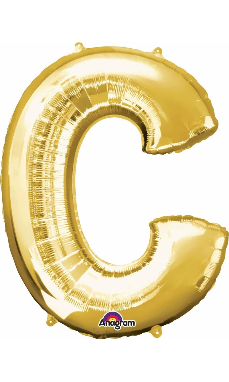 Gold Letter " C " Foil Balloon 34''