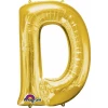 Gold Letter " D " Foil Balloon 34''
