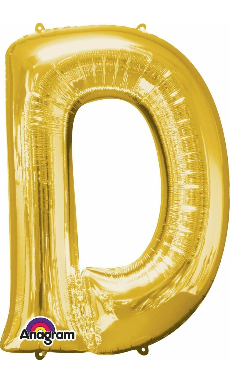 Gold Letter " D " Foil Balloon 16''