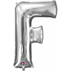 Silver Letter " F " Foil Balloon 16''