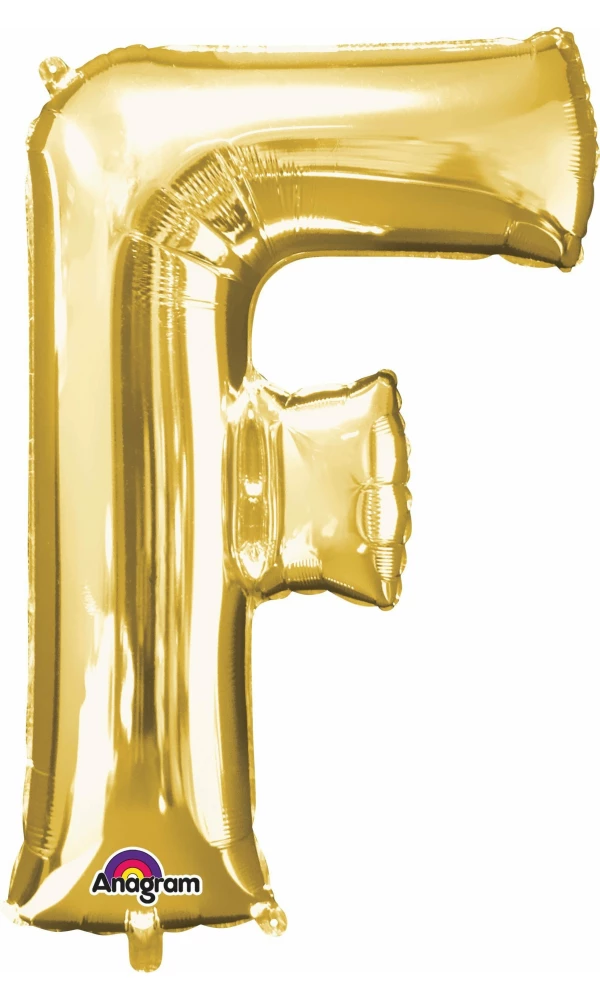Gold Letter " F " Foil Balloon 16''