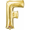 Gold Letter " F " Foil Balloon 34''