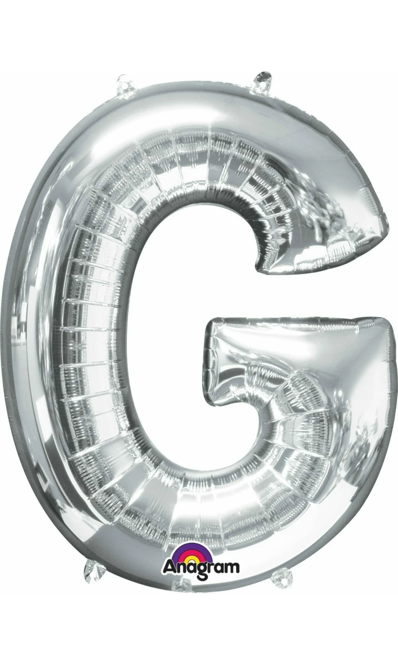 Silver Letter " G " Foil Balloon 16''