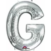 Silver Letter " G " Foil Balloon 34''