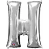 Silver Letter " H " Foil Balloon 16''