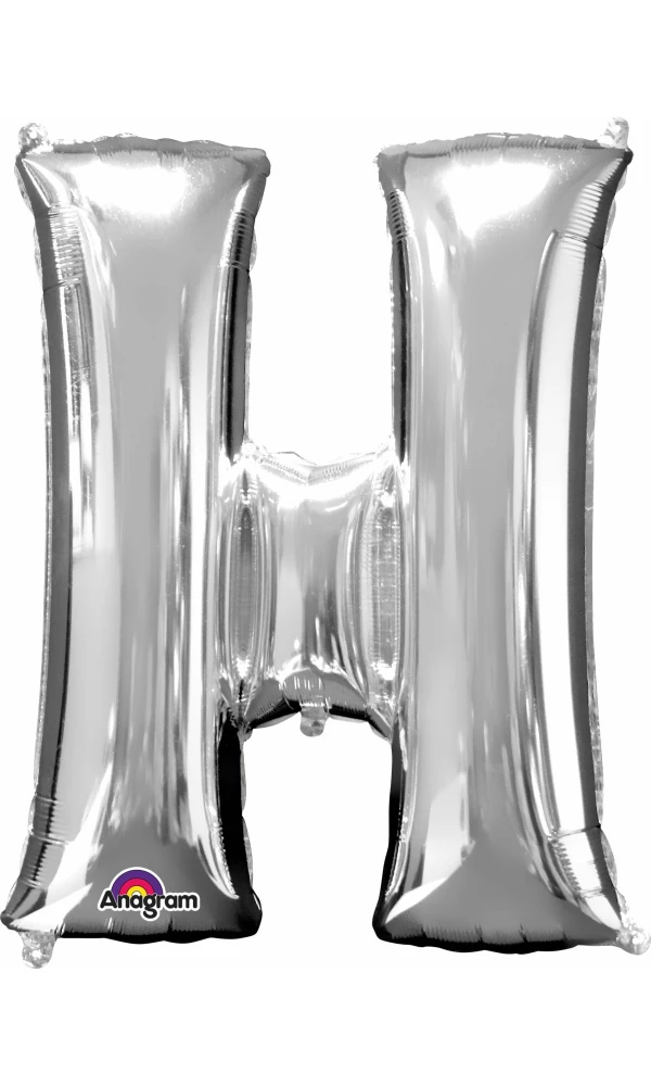 Silver Letter " H " Foil Balloon 34''