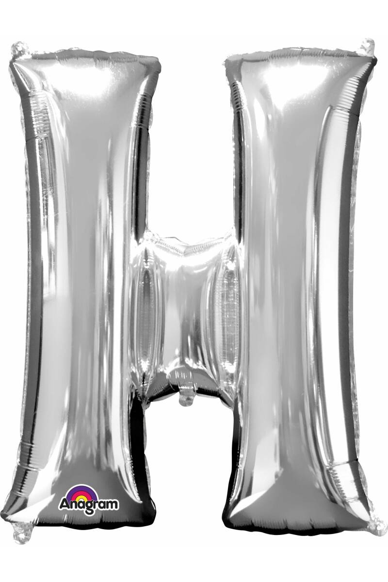 Silver Letter " H " Foil Balloon 34''