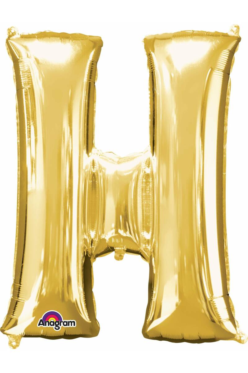 Gold Letter " H " Foil Balloon 34''
