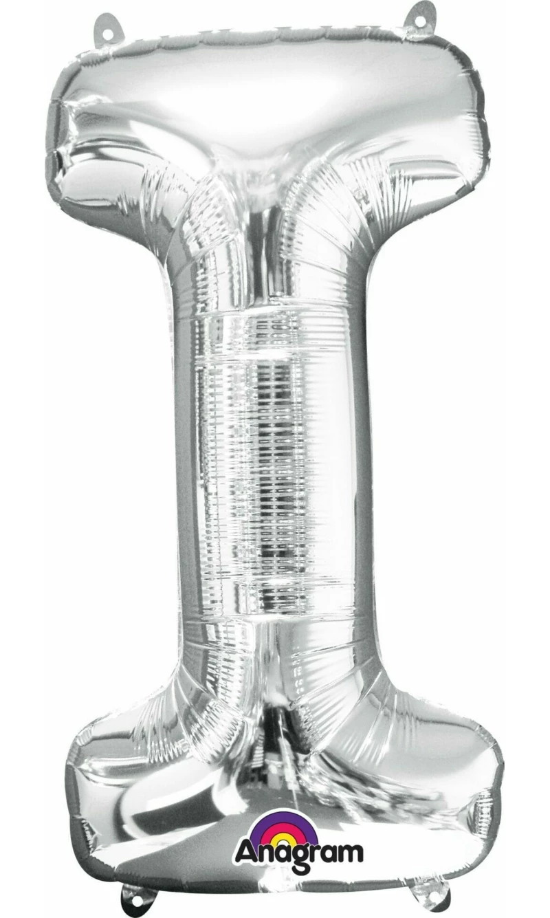 Silver Letter " I " Foil Balloon 16''