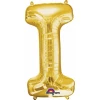 Gold Letter " I " Foil Balloon 16''