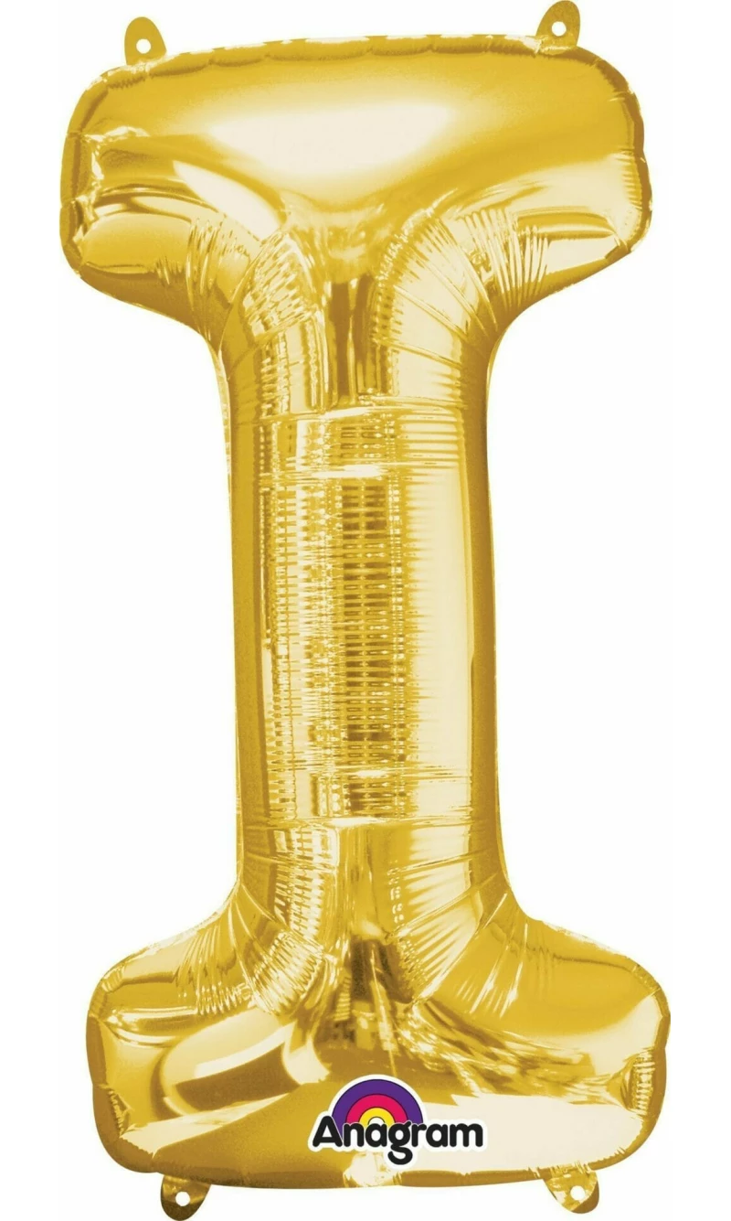Gold Letter " I " Foil Balloon 34''