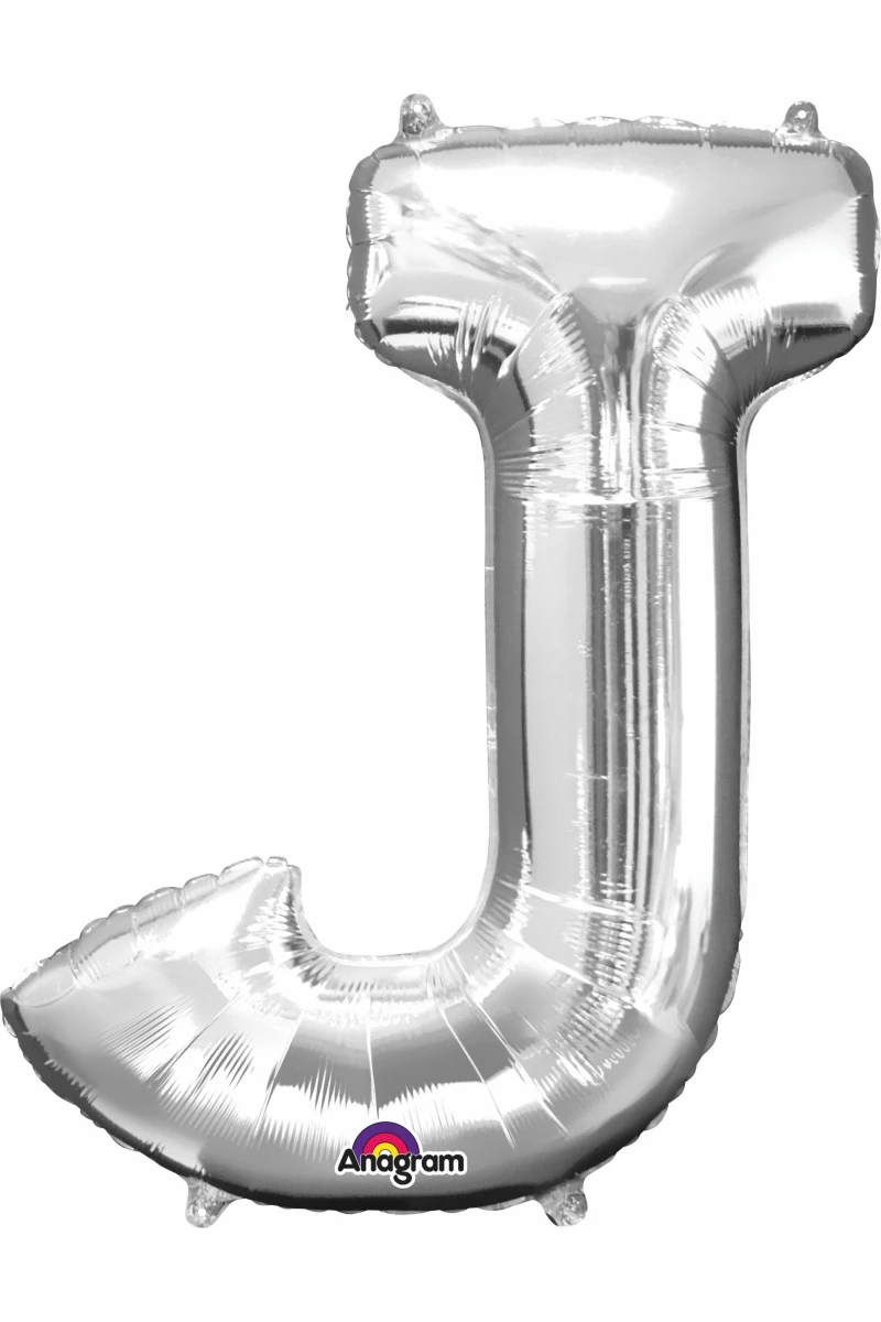 Silver Letter " J " Foil Balloon 16''