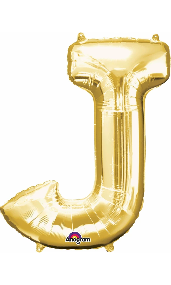 Gold Letter " J " Foil Balloon 16''