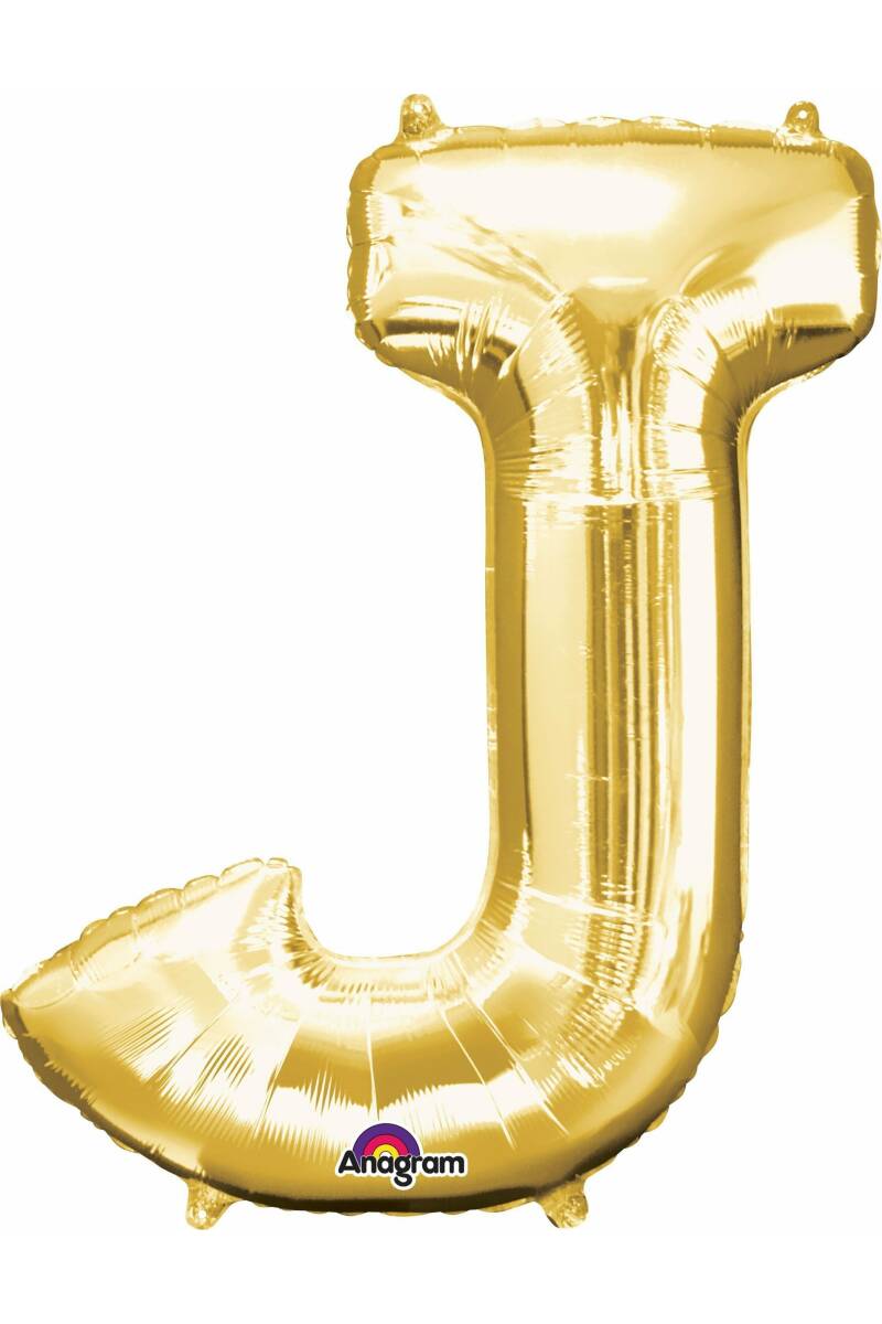 Gold Letter " J " Foil Balloon 16''
