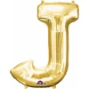 Gold Letter " J " Foil Balloon 34''